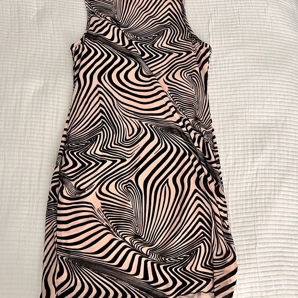 Nasty Gal Black and Nude color Asymmetrical Dress
